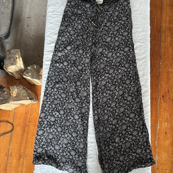 Denim & Supply Ralph Lauren Floral Elastic Tie Wrap Wide Leg Pants Size Medium - Picture 12 of 12